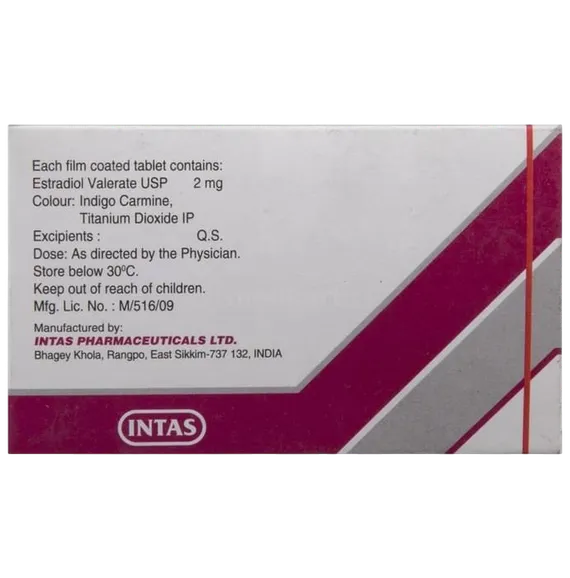 evadiol 2mg tablet 28's